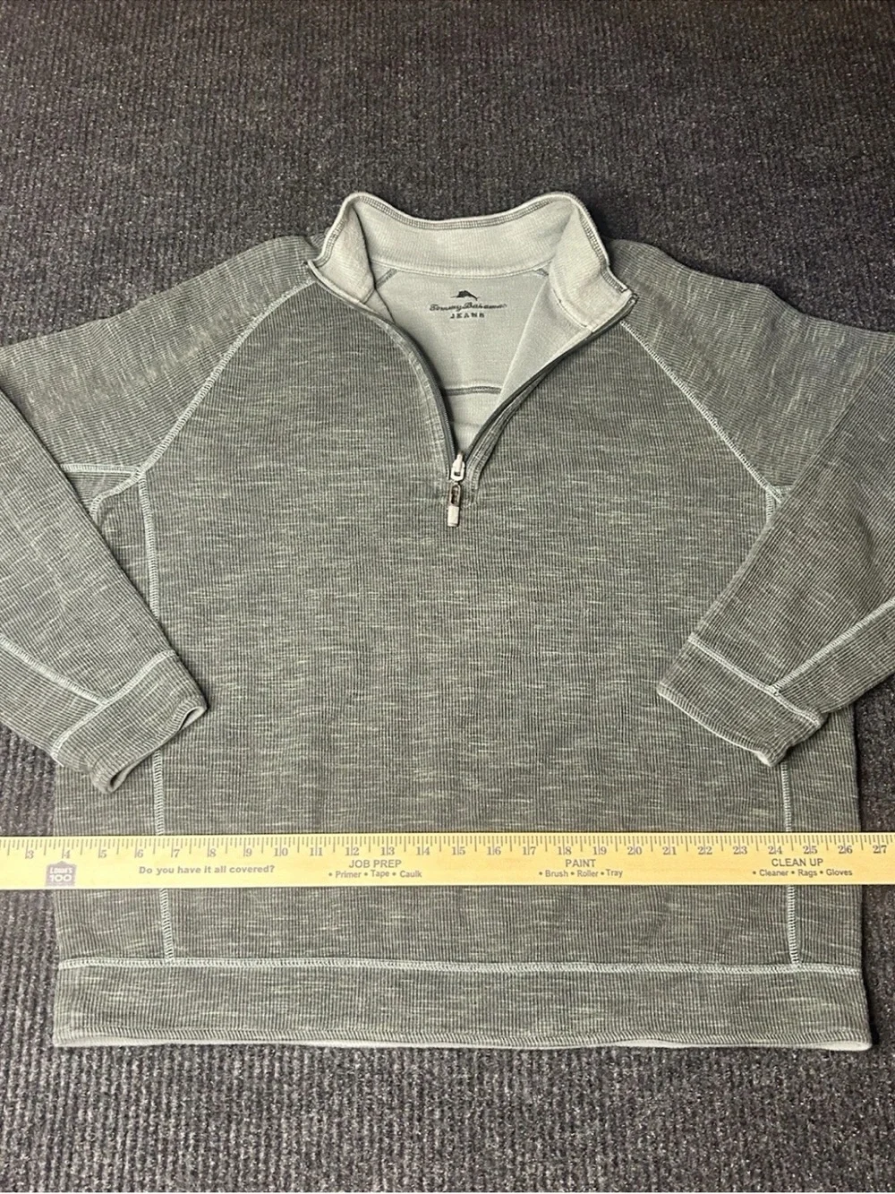 Tommy Bahama Jeans Reversible 1/4 Zip Pullover Sweatshirt Sage Green Men’s M